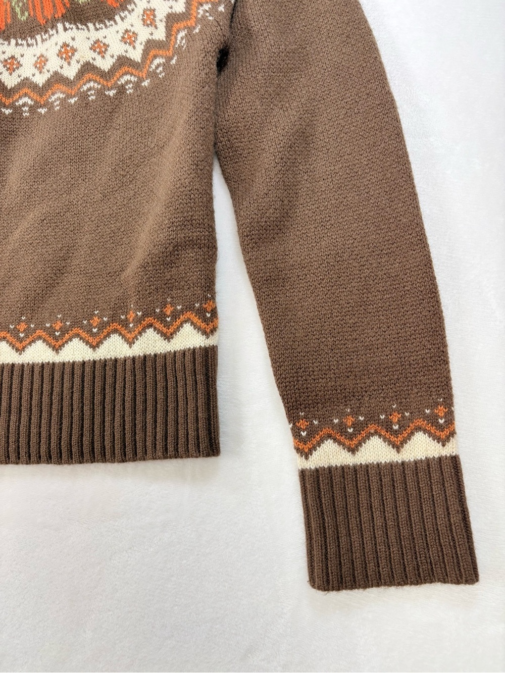 Kiel James Patrick Cozy Cabin Sweaters Pumpkin Fair Isle Wool Blend XS Brown - Picture 4 of 9